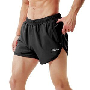 NWT TENJOY Athletic Quick-Dry Black Running Shorts w/ breathable liner – Mens La